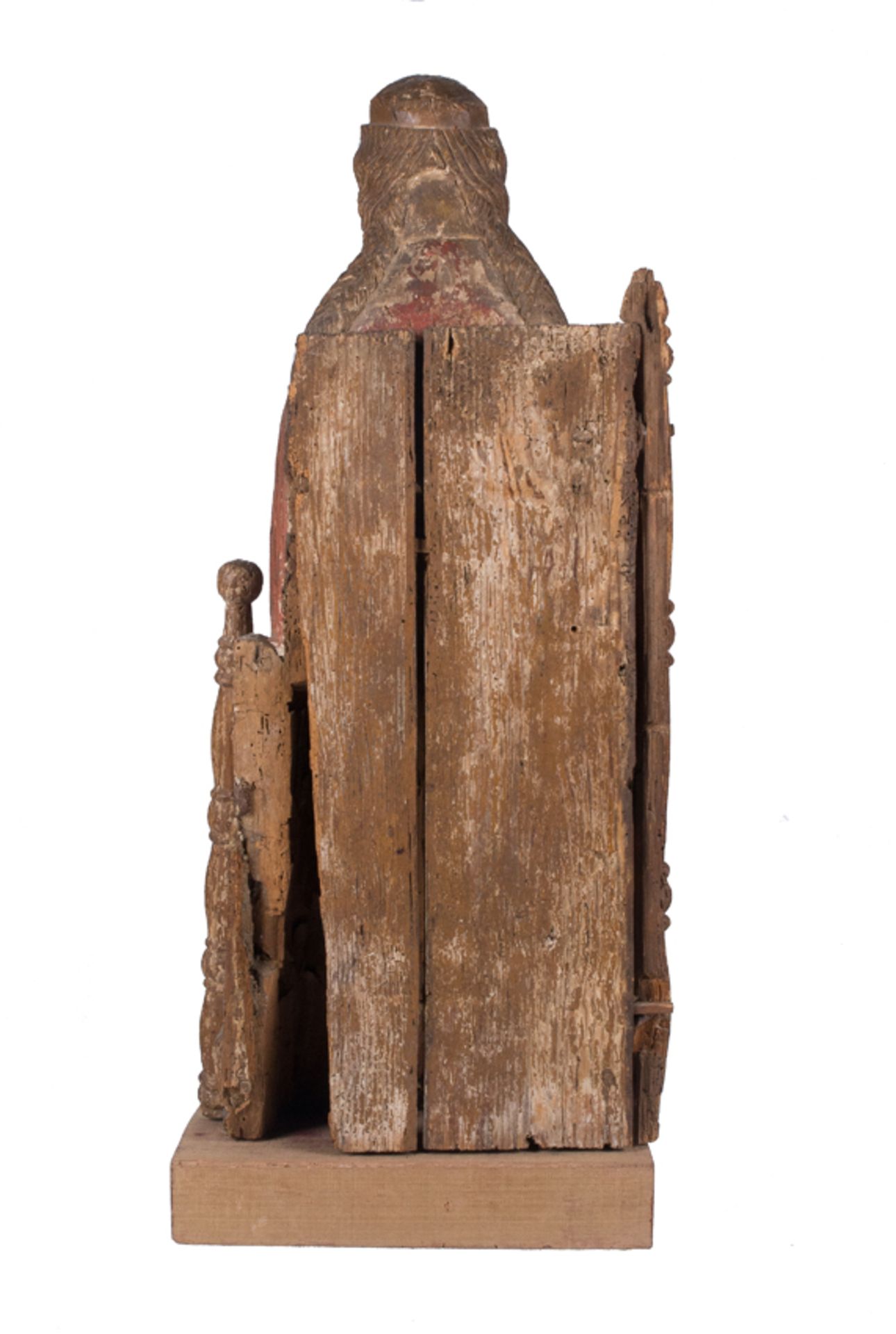 Seat of Wisdom (Sedes Sapientiae). Carved and polychromed wooden sculpture. Nordic Europe. Sweden / - Bild 9 aus 9