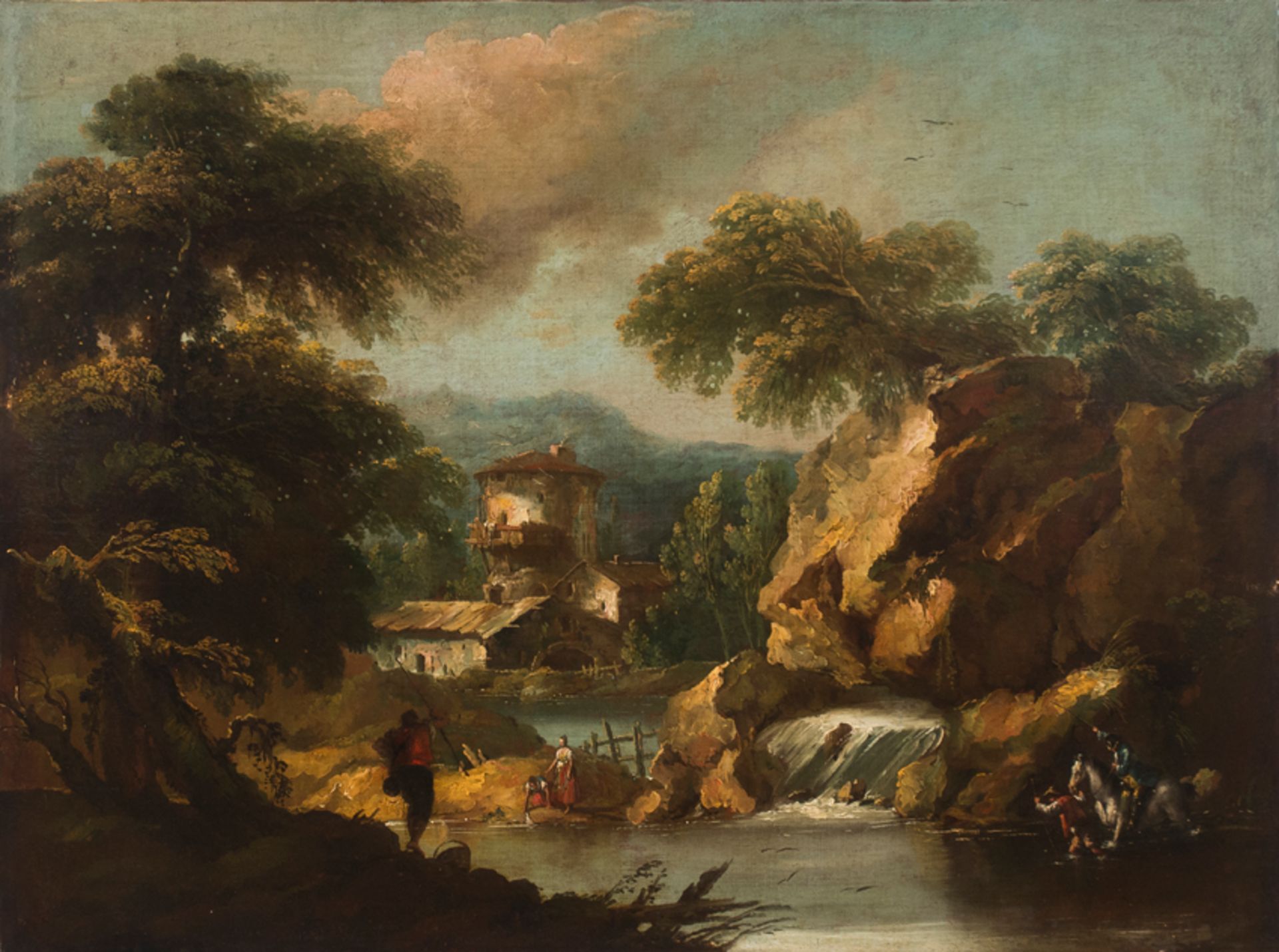 A large italian / Venetian landscape in the flemish taste XVII - XVIII century. Probably someone clo