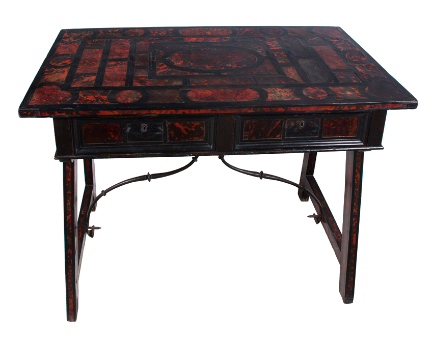 Ebony and tortoiseshell wooden filing cabinet on matching table. Netherlands. 17th century. - Image 5 of 7