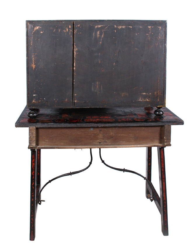 Ebony and tortoiseshell wooden filing cabinet on matching table. Netherlands. 17th century. - Image 7 of 7