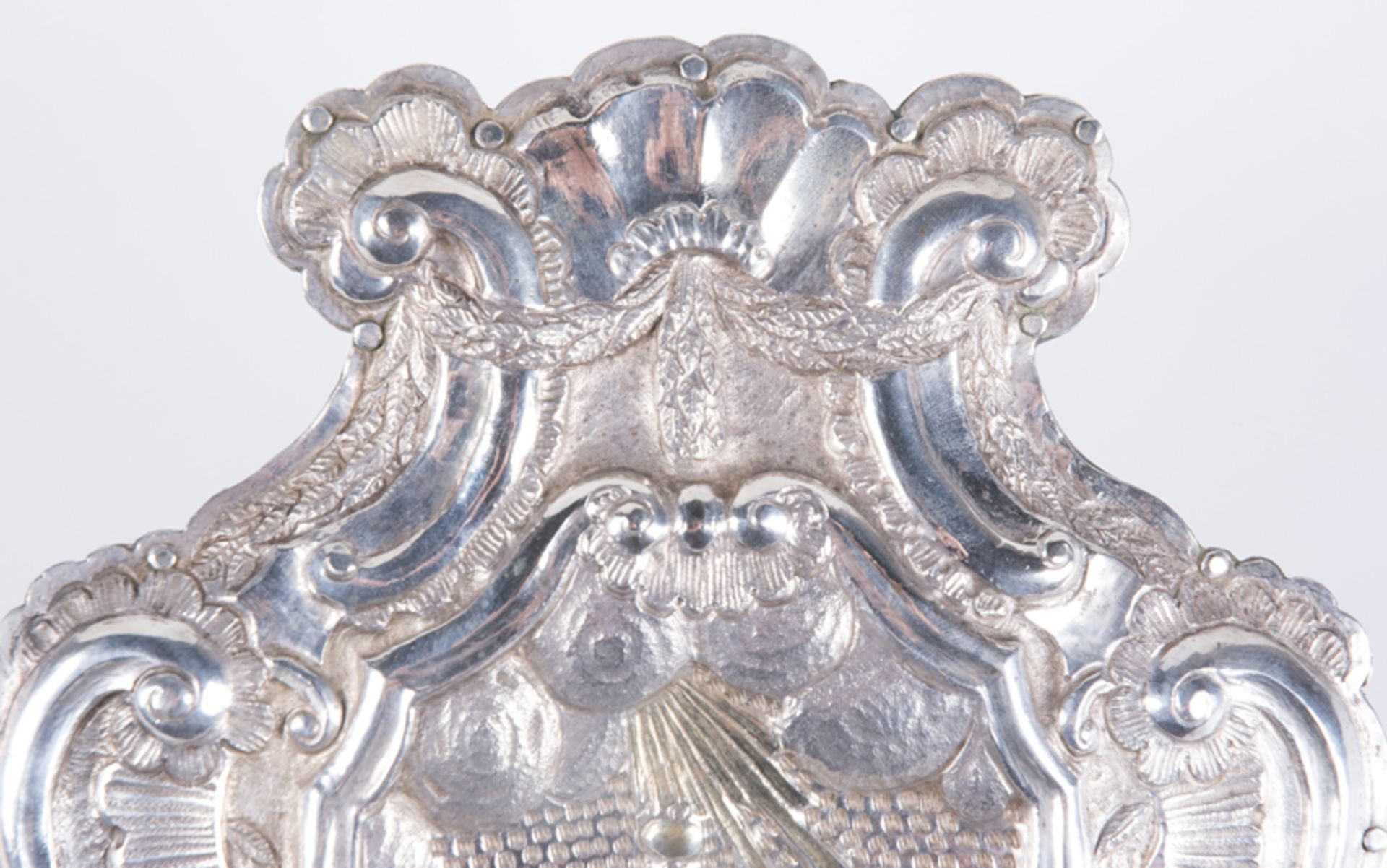 Silver and silver gilt pax board. 18th century. Dated 1786. - Image 3 of 7