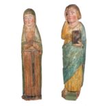 "The Virgin Mary" and "Saint John". Pair of wooden sculptures. ¿Castilian workshop? Late 13th cent.