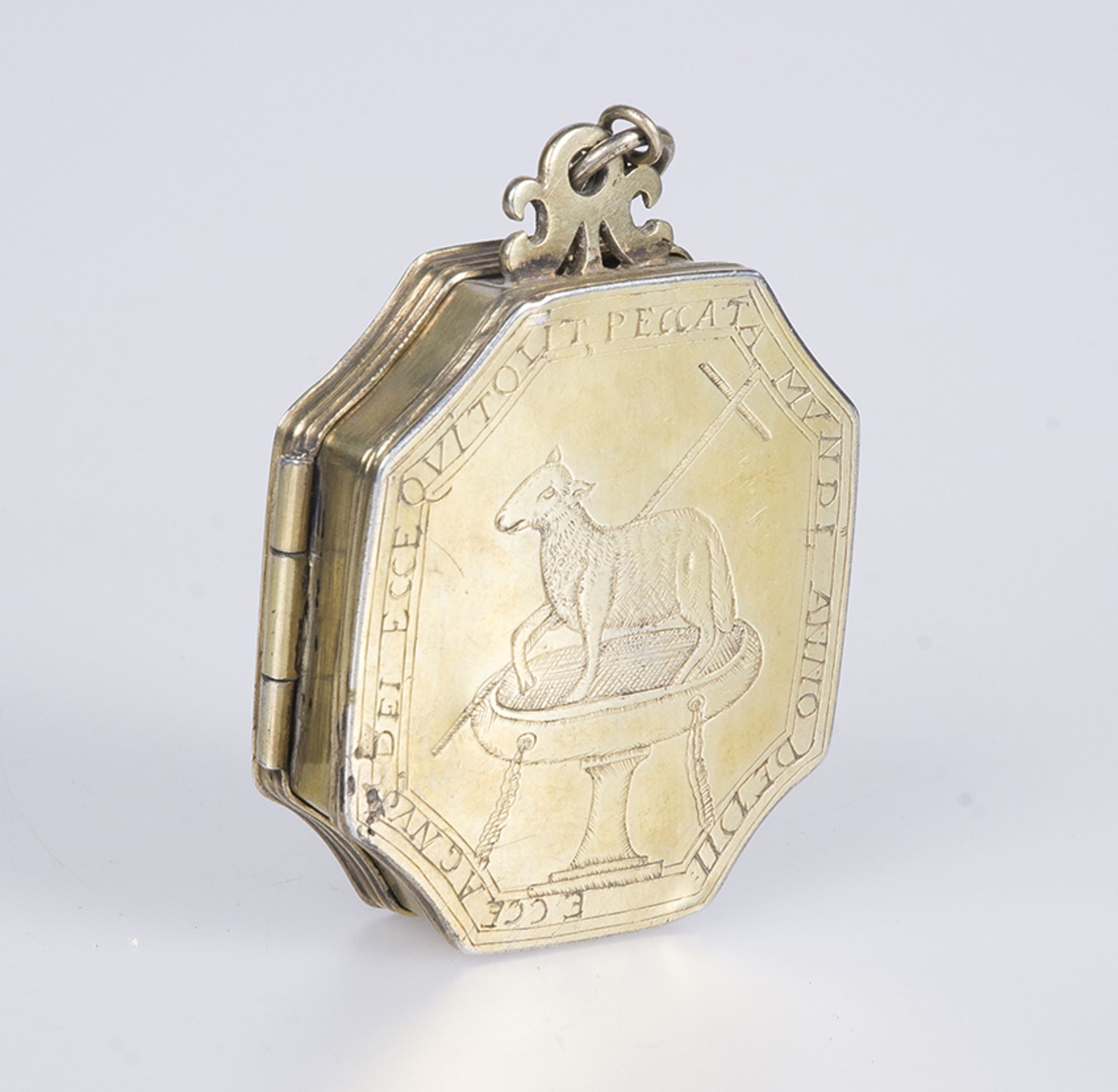 Silver vermeil portable pyx. Dated 1577. - Image 2 of 3