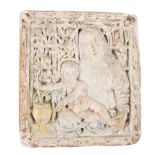 &quot;Madonna and Child&quot;. Bas-relief in patinated terracotta. Italian school. Renaissance. 16th