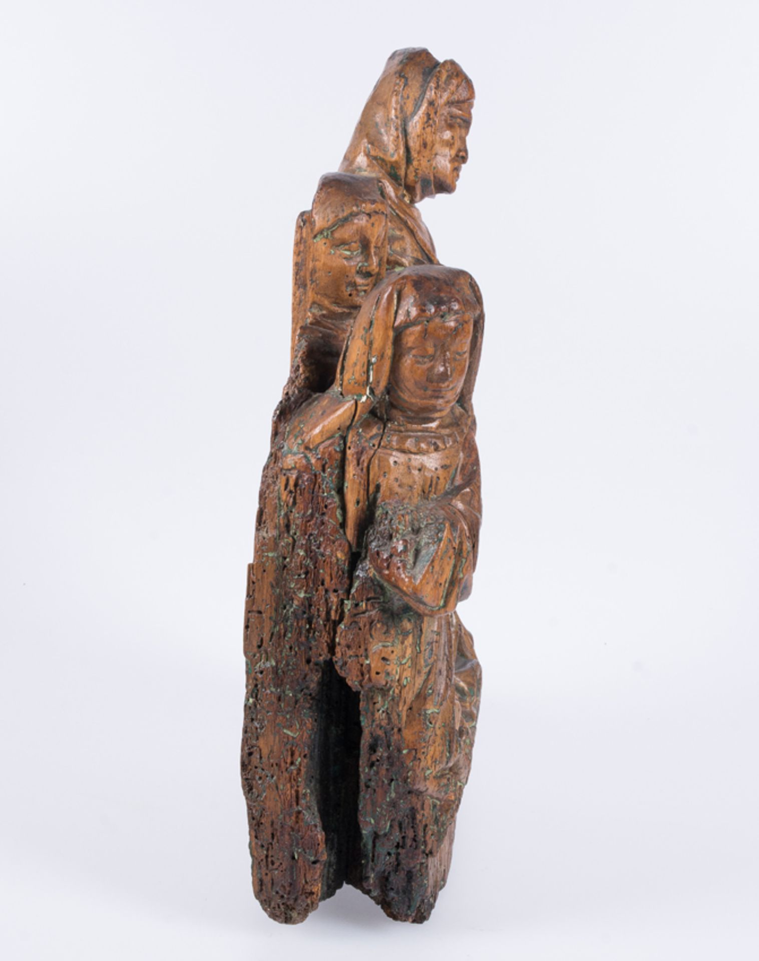 &quot;Group of worshipoers&quot;. Carved wooden sculpture. Flemish workshop. Brabant. Gothic. 15th c - Image 5 of 6