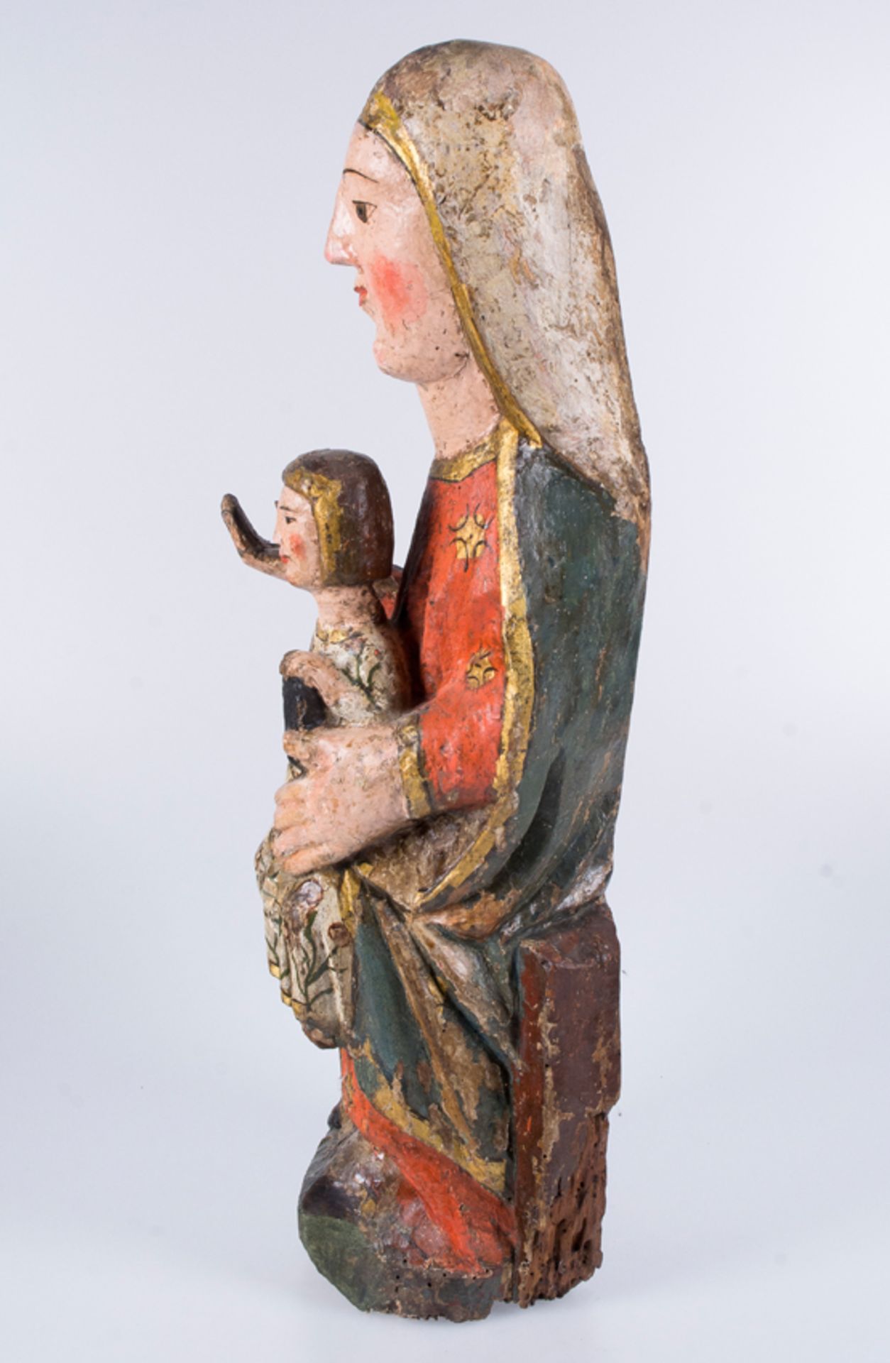 "Madonna and Child in Majesty". Polychromed wood. Aragonese or Catalan workshop? Gothic. 14th cent. - Image 5 of 8