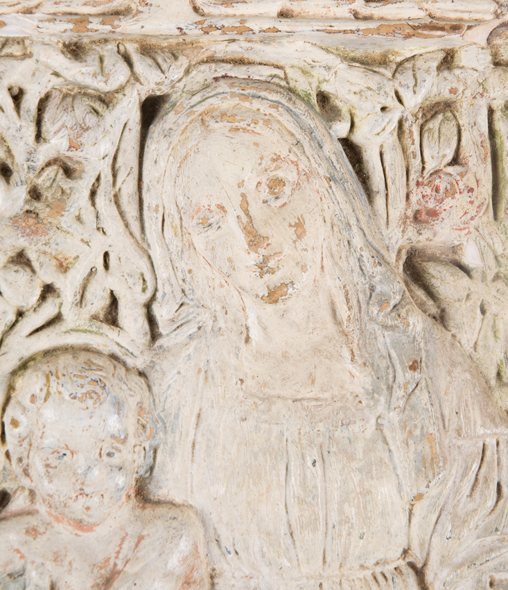&quot;Madonna and Child&quot;. Bas-relief in patinated terracotta. Italian school. Renaissance. 16th - Image 2 of 4