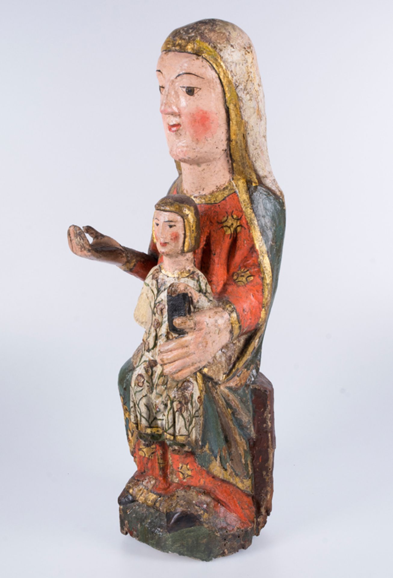 "Madonna and Child in Majesty". Polychromed wood. Aragonese or Catalan workshop? Gothic. 14th cent. - Image 3 of 8