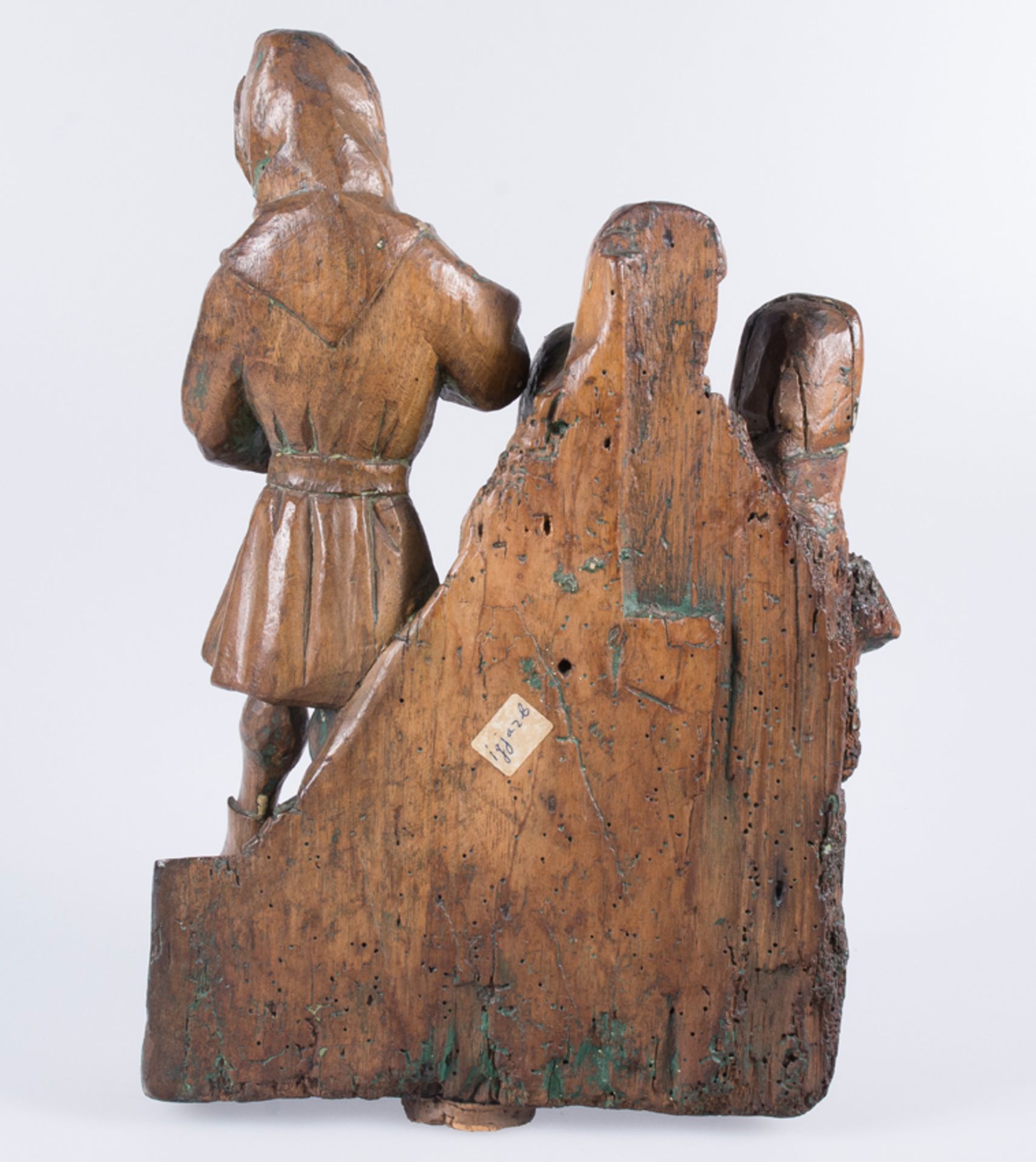 &quot;Group of worshipoers&quot;. Carved wooden sculpture. Flemish workshop. Brabant. Gothic. 15th c - Image 6 of 6