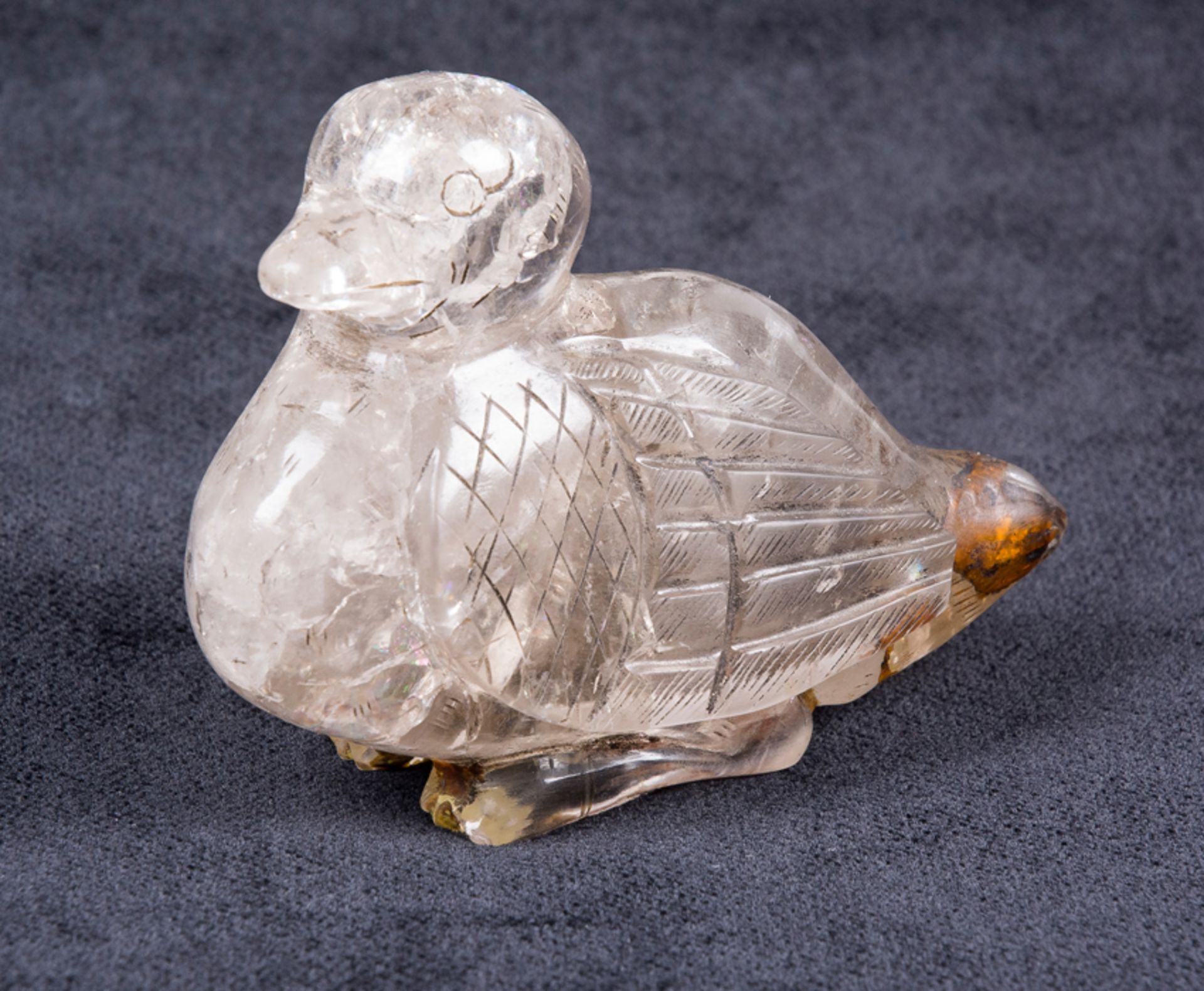 Rock crystal figure of a bird. Possibly by Fatimí or Romano. - Image 3 of 7