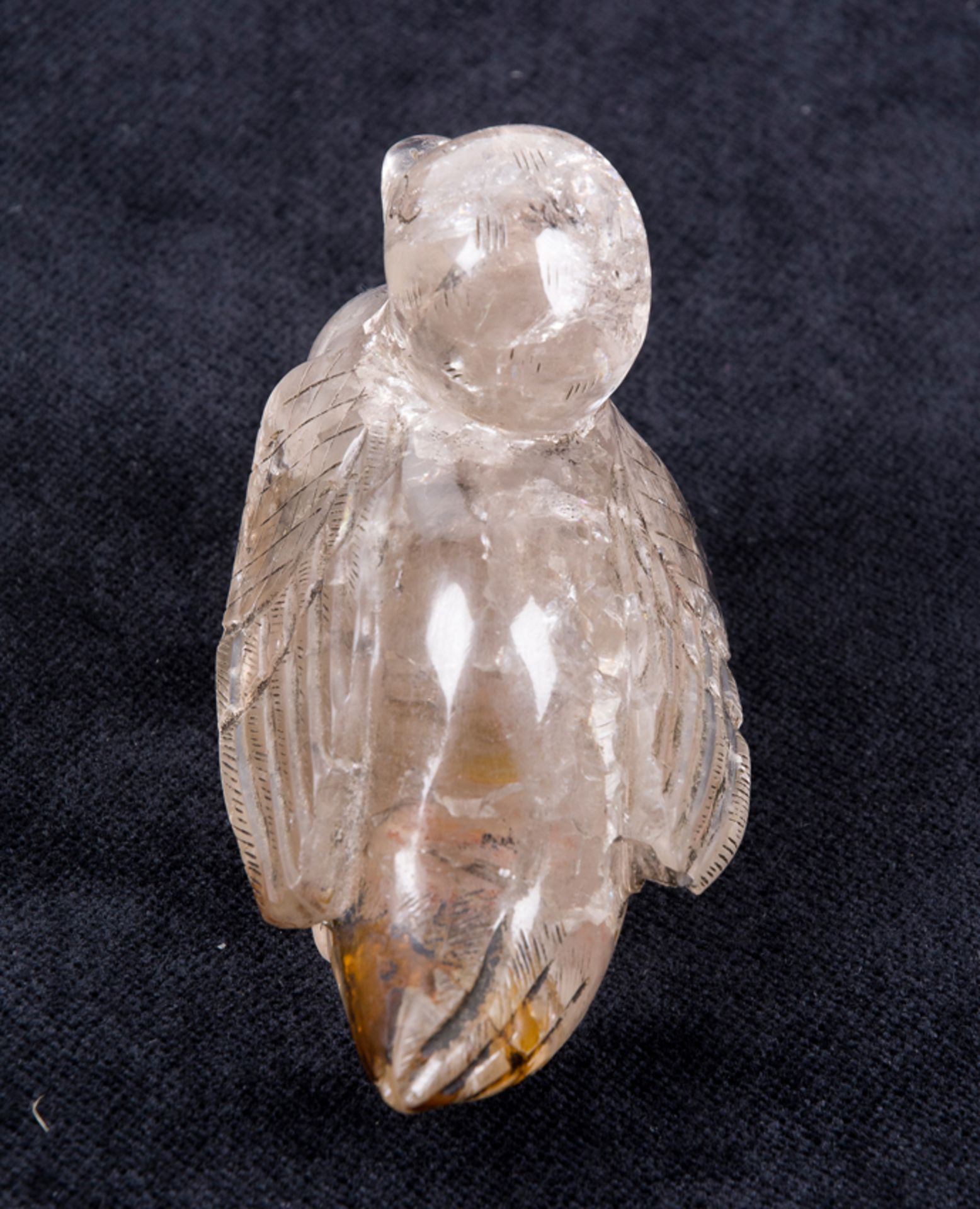 Rock crystal figure of a bird. Possibly by Fatimí or Romano. - Image 5 of 7