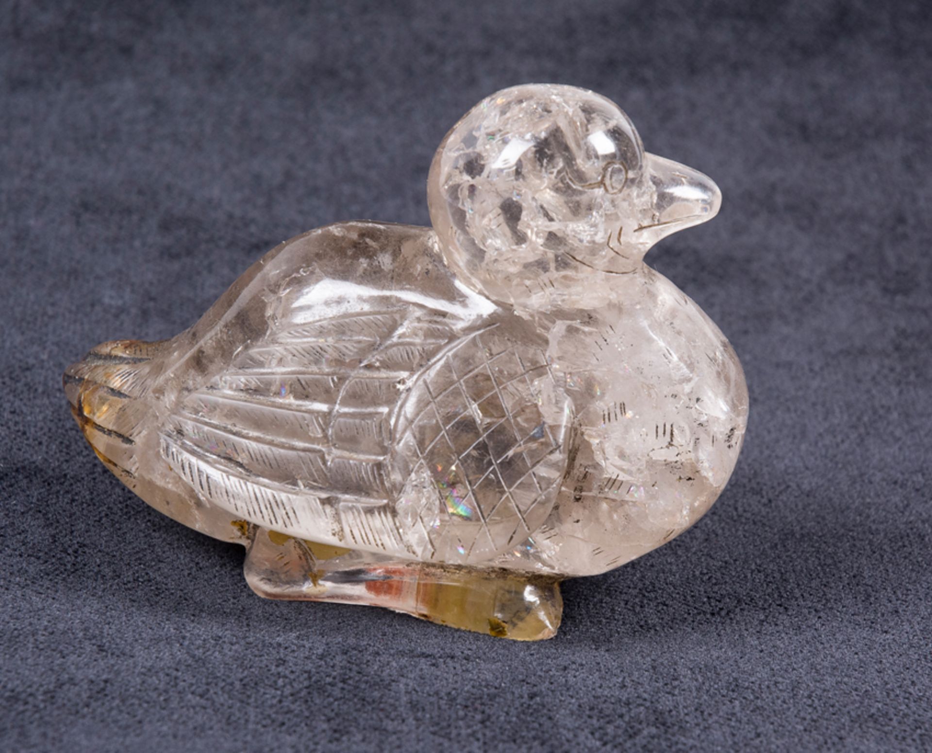 Rock crystal figure of a bird. Possibly by Fatimí or Romano. - Image 4 of 7