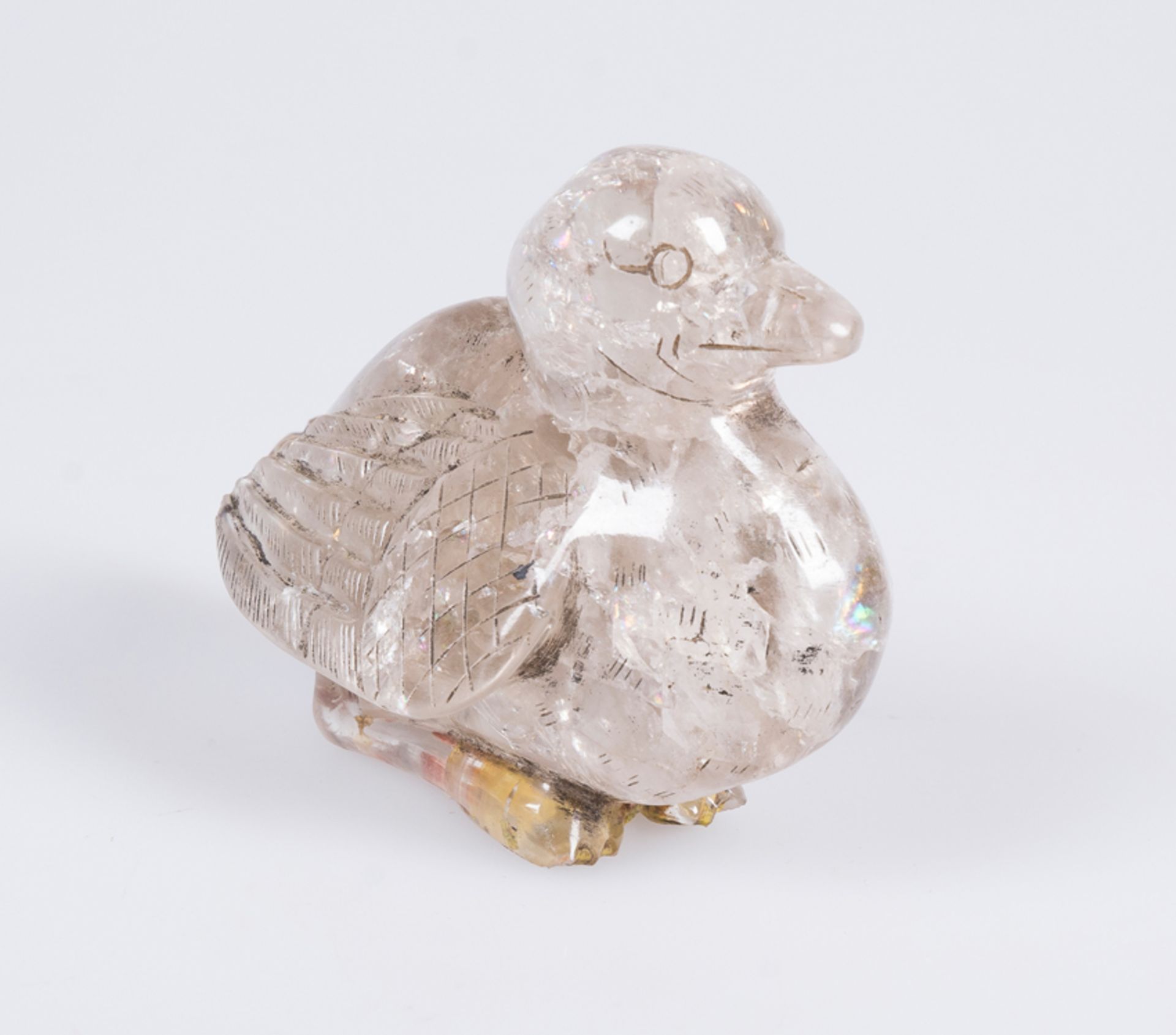 Rock crystal figure of a bird. Possibly by Fatimí or Romano.