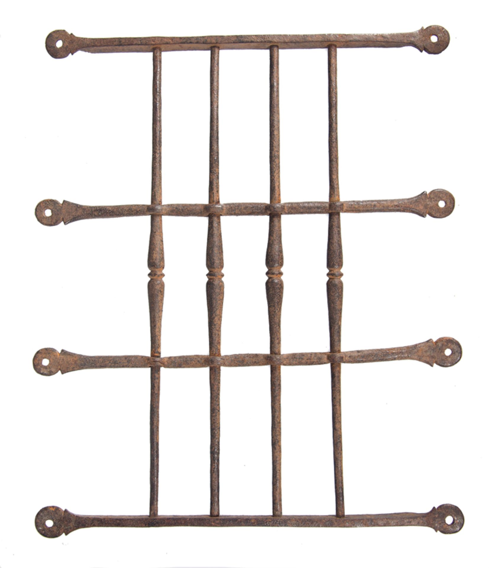 Wrought iron window grille. 16th - 17th century.