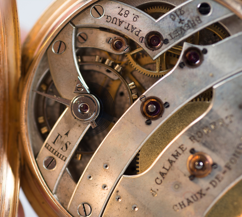 Fine, minute-repeating, fob watch signed &lsquo;Js Calame Robert Chaux-de-Fonds&rsquo;, with engine- - Image 16 of 17