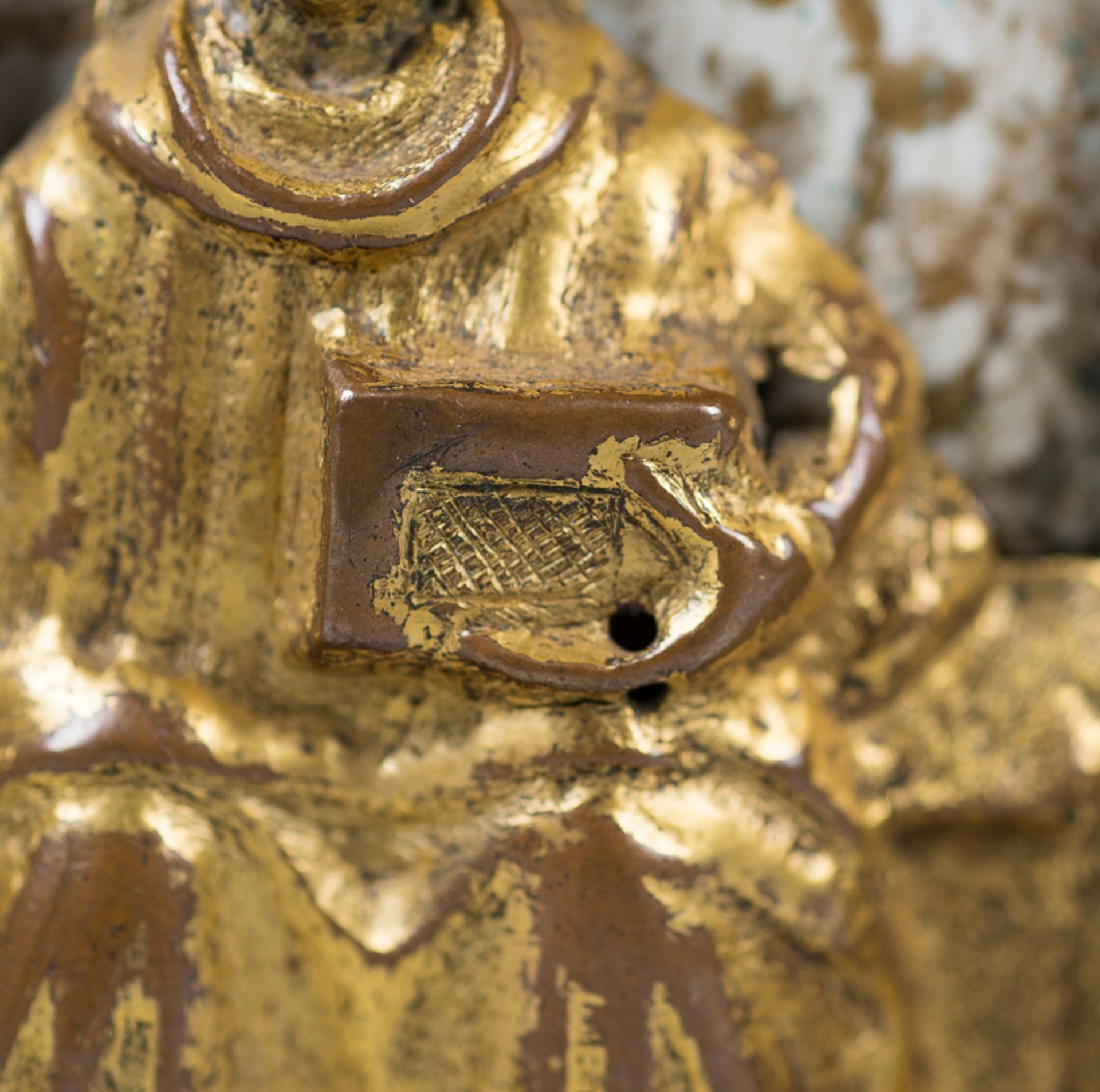 Imposing gilded copper, embossed, engraved, and enamelled pax-board&nbsp;with rock crystal cabochons - Image 8 of 10