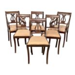 A set of 6 Regency style mahogany dining chairs.