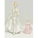 2 porcelain figurines. A Francesca ‘Velia’ figurine and a small Coalport ‘Holly’ figurine.