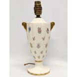 A vintage Crown Devon pottery table lamp. 28cm