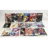 A collection of comics including DC Universe and Marvel, etc.