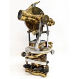 An early 20th century brass Theodolite with compass and spirit levels. 22x36.5cm