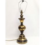 A large vintage brass table lamp. 67cm