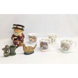 A sundry lot of pottery including a set of 4 Royal Doulton teacups from The Brambly Hedge Gift