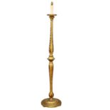 A vintage gilt standard lamp. 166cm