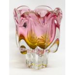 A 1960’s Art Glass vase by Joseph Hospodka. 14x18.5cm.