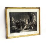 A 19th century engraving titled "The Examination of a Village School." 80x64cm with frame
