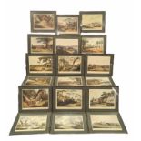 A set of 18 large vintage hunting prints. 58x47.5cm