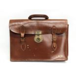A vintage leather satchel. 41x36cm