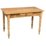A Victorian pine Farmhouse kitchen table with drawer. Circa 1880. 118x66x78cm