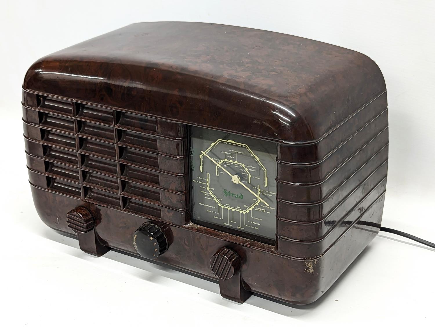 A vintage Bakelite radio by R. M. Electric Ltd. 40x25.5cm