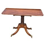 A George IV mahogany pedestal table. 121x66x74cm