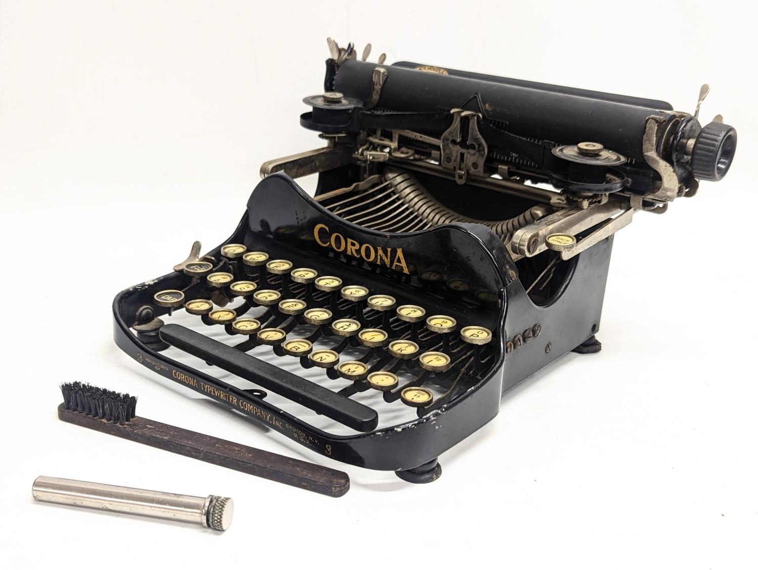 An early 20th century miniature Corona typewriter, dated 1917. - Image 2 of 3