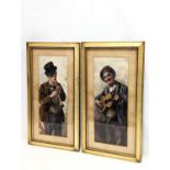 A pair of late 19th century gilt framed continental prints. 32.5x59.5cm
