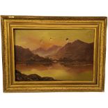 A large late 19th century signed oil painting in original ornate gilt frame. 118x88cm with frame