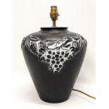 A large pottery table lamp. 38cm