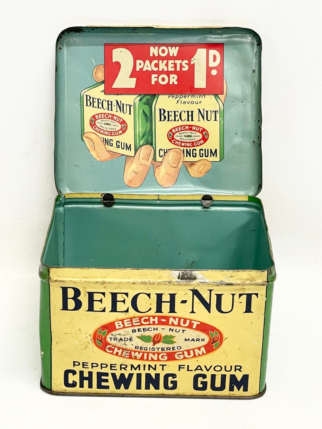 A vintage Beech-Nut Chewing Gum tin. A Murray’s Erinmore Flake Tobacco tin. Cigarettes Egyptiennes - Image 2 of 3