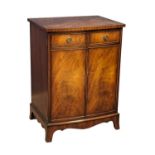 A Georgian style mahogany bow front stereo cabinet. 62x47x84cm