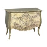 A large French style painted side cabinet. 118x52x90cm