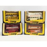 4 1980s model buses by Corgi in boxes