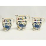 A set of 3 Mason’s ‘Regency’ pottery jugs. 19x17cm.