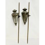 A pair large late 19th/early 20th century carriage lamps. 76.5cm