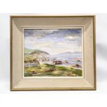 An oil painting by Isaac Magee, titled "Scene From The Boat House Cushendall." 41x37cm with frame,