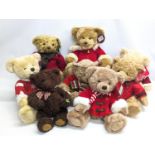7 Harrods teddy bears and 1 Gund bear