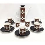 A 13 piece J & G Meakin Studio "Maori" coffee set.