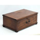 A late Victorian mahogany table top chest, with key. 49.5x33x20.5cm