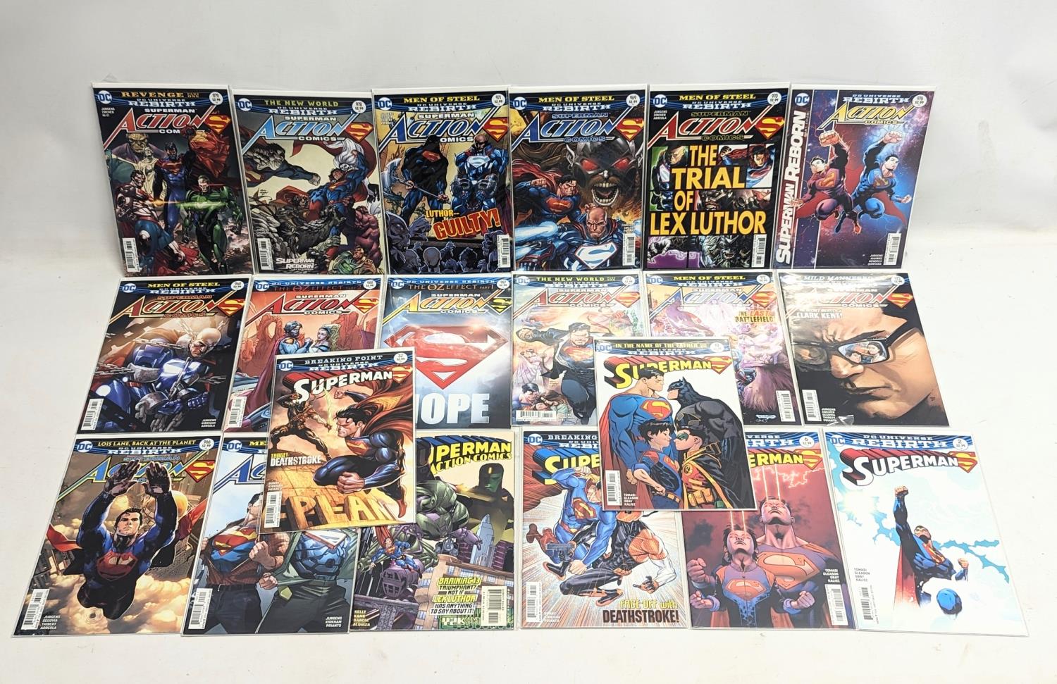 A collection of DC Universe Comics of Superman